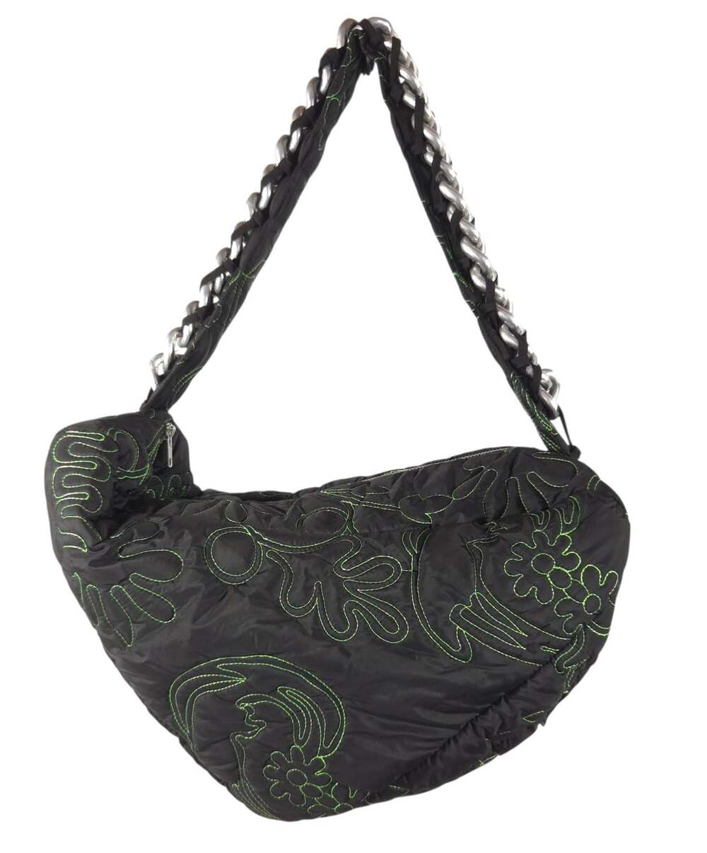 Chopova Lowena Nancy Padded Nylon Shoulder Bag Large Womens Black Green $650